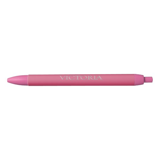 Stylo Noir Stylet de nom personnalisé Victoria (Devant)