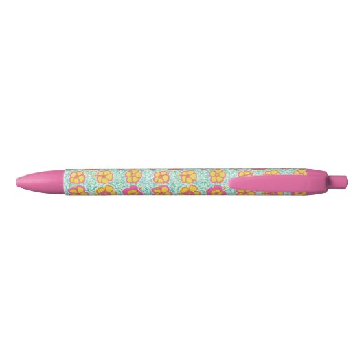 Stylo Noir Stylet d'impression rose et vert (Dos)