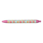 Stylo Noir Stylet d'impression rose et vert (Devant)