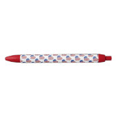 Stylo Noir Stylo/Coeurs rouge, blanc et bleu (Devant)