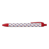 Stylo Noir Stylo/Coeurs rouge, blanc et bleu (Haut)