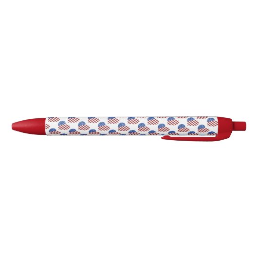 Stylo Noir Stylo/Coeurs rouge, blanc et bleu (Bas)