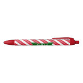 Stylo Noir Sucre de canne de Noël personnalisé (Haut)