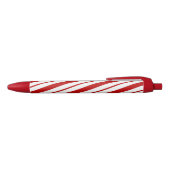 Stylo Noir Sucre de canne rouge et blanc rayures Noël (Haut)