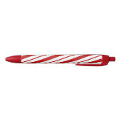 Stylo Noir Sucre de canne rouge et blanc rayures Noël (Bas)