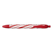 Stylo Noir Sucre de canne rouge et blanc rayures Noël (Dos)