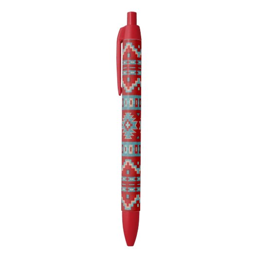 Stylo Noir Sud-Ouest Mesas Turquoise & Rouge (Haut (Vertical))