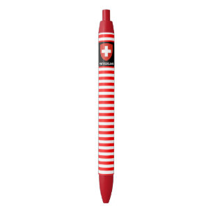 Stylo Noir Suisse Drapeau mignon Patriotique