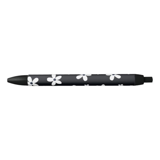Stylo Noir Summer Boho Black White Daisy Flowers (Devant)
