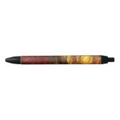 Stylo Noir Sun Flower Floral Moderne Art Motif Abstrait (Devant)