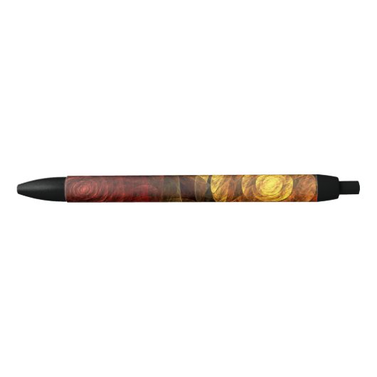 Stylo Noir Sun Flower Floral Moderne Art Motif Abstrait (Devant)
