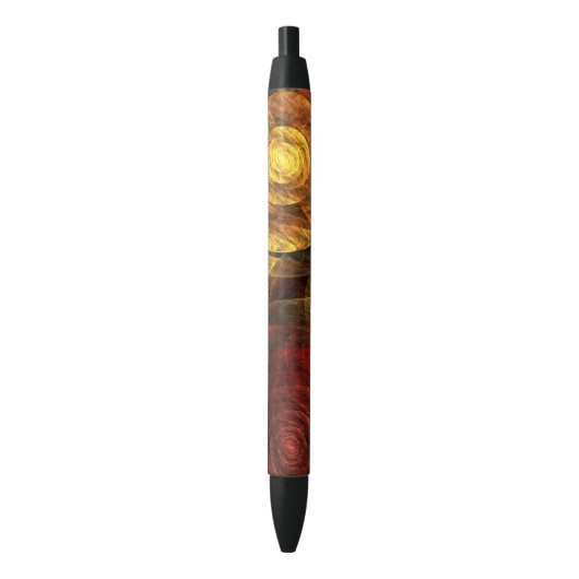 Stylo Noir Sun Flower Floral Moderne Art Motif Abstrait (devant Vertical)