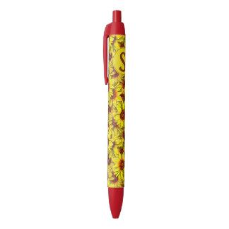 Stylo Noir Sunflower Pen