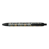 Stylo Noir Sunflowers Aquarelle Nom personnalisé (Dos)