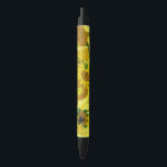 Stylo Noir Sunflowers Vincent van Gogh<br><div class="desc">Les tournesols Vincent van Gogh. Encore de la vie sur un arrière - plan jaune. Un bouquet de tournesols lumineux trône dans un vase. Reproduction d'oeuvres d'art célèbres dans le domaine public.</div>