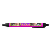 Stylo Noir Super Maman enfants rose nom et photo (Bas)