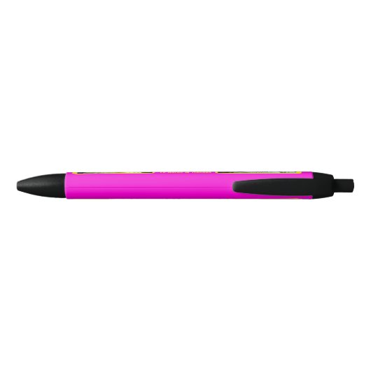 Stylo Noir Super Maman enfants rose nom et photo (Dos)