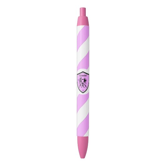 Stylo Noir Symbole de Gemini (devant Vertical)
