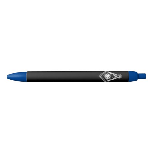 Stylo Noir symbole de la franc-maçonnerie (Devant)