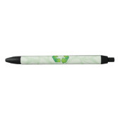 Stylo Noir Symbole de recyclage (Devant)