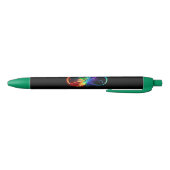 Stylo Noir Symbole d'infini avec plume arc-en-ciel (Bas)