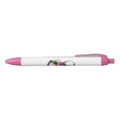 Stylo Noir Symbole d'infini avec Rose arc-en-ciel (Haut)