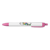 Stylo Noir Symbole d'infini avec Rose arc-en-ciel (Bas)