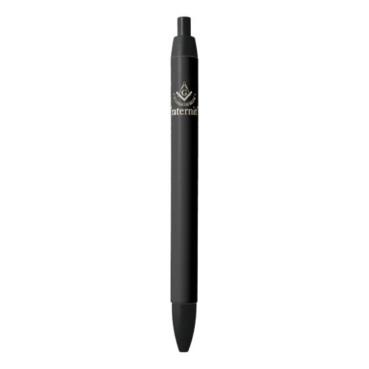 Stylo Noir Symbole franc-maçonnerie (devant Vertical)
