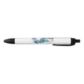 Stylo Noir Symbole infini de papillons Morpho bleus (Bas)
