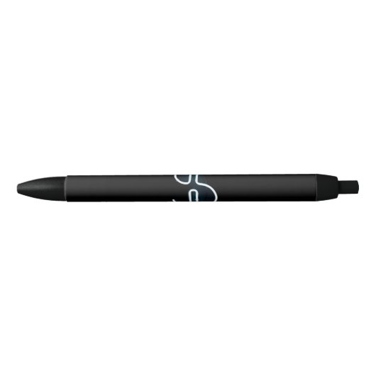 Stylo Noir Symbole néon dollar (Devant)