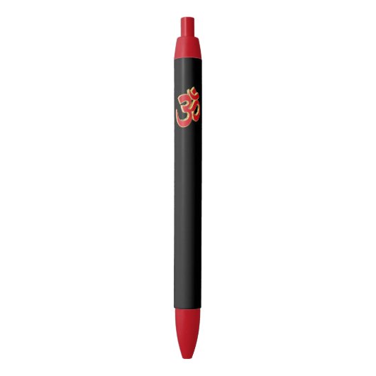 Stylo Noir Symbole Om (devant Vertical)