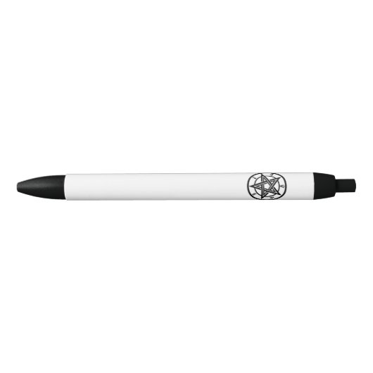 Stylo Noir Symbole pentagramme classique (Devant)