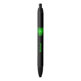 Stylo Noir Symbole rougeoyant vert drôle de radioactivité