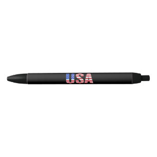 Stylo Noir T Shirt USA Drapeau Américain Patriotique Hommes F