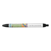Stylo Noir Tableau périodique des éléments - Utilisation péri (Devant)