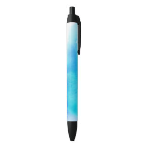 Stylo Noir Tache bleue, peint à la main abstrait d'aquarelle