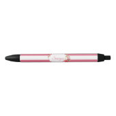 Stylo Noir Tailles Roses Avec Fleurs (Devant)