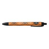 Stylo Noir Tartan orange d'Halloween (Bas)