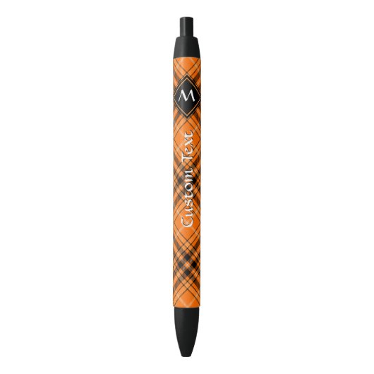 Stylo Noir Tartan orange d'Halloween (devant Vertical)