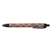 Stylo Noir Tartan orange et noir, motif chaleureux et tendanc (Bas)