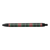 Stylo Noir Tartan vert et rouge (Devant)