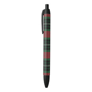 Stylo Noir Tartan vert et rouge