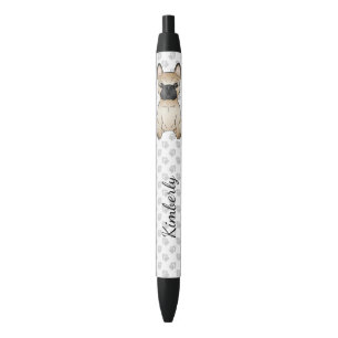 Stylo Noir Taureau français fauve / Frenchie avec pattes et n