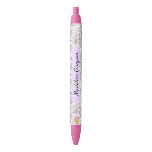 Stylo Noir Tea & Bookish Cats Pen (devant Vertical)
