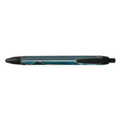 Stylo Noir Teal - Agate dorée et turquoise Affaires (Dos)