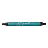 Stylo Noir Teal and White Treble Clef Music Notes (Devant)