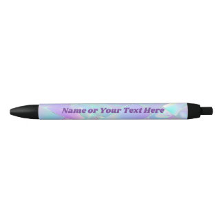 Stylo Noir Teal & Purple Iridescent Design, Name or Your Text
