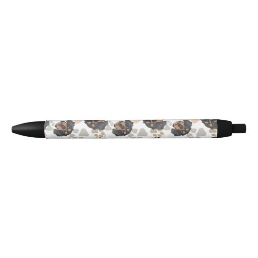 Stylo Noir Teckel de pattes de chien de motif (Devant)