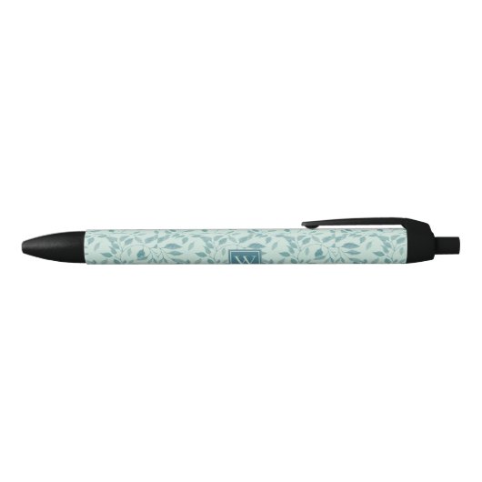 Stylo Noir Tendance Botanique Verdure Imprimer Avec Monogramm (Haut)