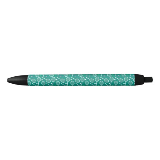 Stylo Noir Tennis Racket Motif Green (Devant)